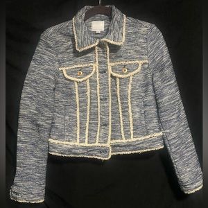 Ett:twa by Anthropologie Tweed trucker jacker sz. XS